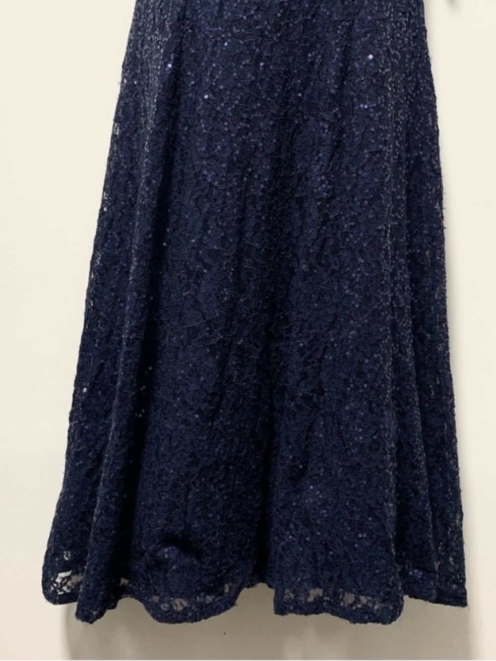 Classic Navy Lace A-Line Dress - Women's Evening Dress - Picture 6 of 15